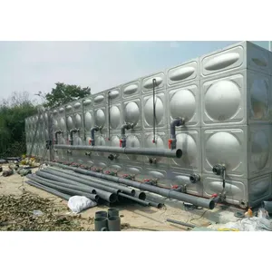 Tanque de água modular e quadrado de aço inoxidável, tanque de armazenamento de água prensado cúbico de litro de 5000 galão 50000