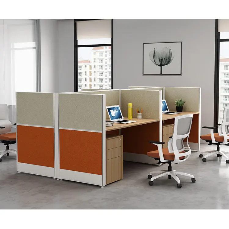 Ultimo ufficio divisorio Design cad Workstation mobili ufficio cubicolo per 4 persone