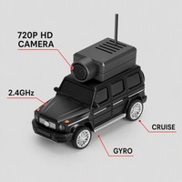 Voiture RC FPV 1:64 avec caméra HD 480P, contrôle par application WiFi, stabilisateur gyroscopique 4 canaux 2,4 GHz, voiture miniature électrique prête à l'emploi pour enfants