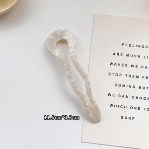 奇格农乌布包子风格豹纹龟发针叉配件波浪形法国醋酸纤维素U型剪毛棒 - Product Image 6