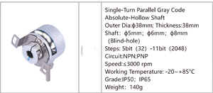 Encoder de Eje Hueco Absoluto de Código Gray Paralelo de Una Vuelta de 38mm Personalizado DFE38 - Product Image 3