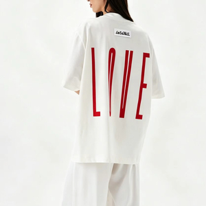 <span class=keywords><strong>เสื้อ</strong></span><span class=keywords><strong>ยืด</strong></span>กราฟิกขนาดใหญ่พิเศษ LTD-MT1085 สกรีนโลโก้ด้านหลัง สีขาว สำหรับผู้ชายและผู้หญิง สตรีทแวร์ ขายส่ง รับผลิตแบบ OEM ODM - Product Image 1