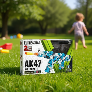 Fucile Giocattolo Elite Squad AK47 31cm Camouflage Blu Elettronico a Batteria per Ragazzi 8-13 Anni Modello 3071-1 - Product Image 2