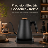 Bouilloire électrique en acier inoxydable 1000W, contrôle numérique de la température, 800ML, maintien au chaud, base rotative à 360 degrés, arrêt automatique