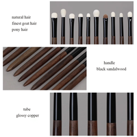 Pinceaux à paupières de luxe personnalisés avec logo, poils de chèvre/synthétiques, ensemble de pinceaux à paupières, maquillage OEM, marque privée professionnelle