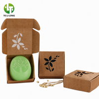 Boîte d'emballage de savon en papier kraft écologique, biodégradable, colorée, unique, avec logo personnalisé, en matériau recyclé, doublée d'éponge