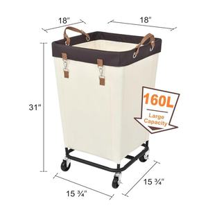 Grande rotolamento cesto della biancheria con ruote <span class=keywords><strong>Design</strong></span> moderno cesto di vestiti <span class=keywords><strong>sporchi</strong></span> per uso bagno - Product Image 5
