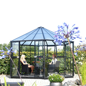 <span class=keywords><strong>Vitavia</strong></span> Serre extérieure autoportante moderne et personnalisable toute l'année, avec toit en verre trempé et structure en aluminium polygone, étanche, garantie 5 ans - Product Image 4