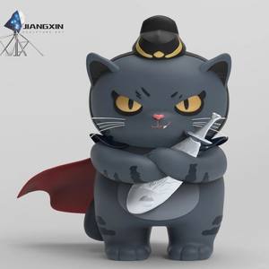 Duo <span class=keywords><strong>de</strong></span> chats gardiens Statues en <span class=keywords><strong>fibre</strong></span> <span class=keywords><strong>de</strong></span> <span class=keywords><strong>verre</strong></span> <span class=keywords><strong>de</strong></span> style chinois <span class=keywords><strong>de</strong></span> style moderne Chapeau officiel Bras croisés Grand petit ensemble Paysage urbain - Product Image 3