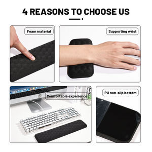 Juego de alfombrilla de ratón con reposamuñecas para teclado de espuma viscoelástica, soporte de muñeca, diseño ergonómico para oficina, hogar, oficina, portátil, escritorio - Product Image 6