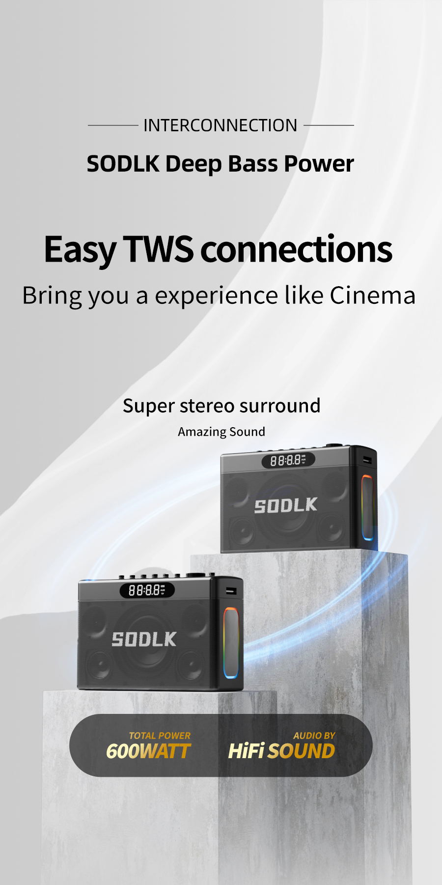 300w Waterproof Portable Karaoke Machine With 2 Wireless