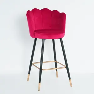 JXT sedie da bar rosa alte e stabili moderne di alta classe per bar con gambe dorate