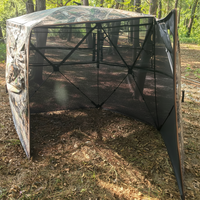 Tente de chasse et de tir à l'arc portable en nylon imperméable camouflage 6 places pour la chasse et le tir à l'arc