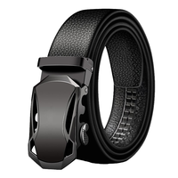 Sabuk Kulit Sintetis Hitam Matte Otomatis Terbaru untuk Pria, Desainer Mewah, Kasual, Stok Grosir Siap Kirim, Berbagai Model