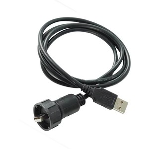 Câble d'extension USB industriel étanche en ABS, <span class=keywords><strong>un</strong></span> extrémité mâle, deux fiches en caoutchouc protégées pour installation sur panneau - Product Image 6