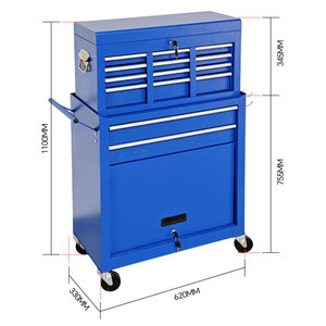 Personalizable OEM móvil mecánico profesional banco de trabajo taller garaje cajones de alta resistencia rodillo carro azul frío - Product Image 3