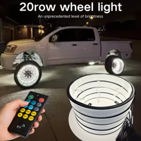 Feux LED pour jantes de camion, 17 pouces, 10 rangées, 4 pièces, 19872SMD, 432W, blanc, intérieur/extérieur, étanches IP68, silicone, contrôle par application