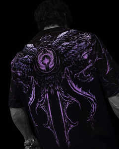 XIANGYU 2026 T-shirt <span class=keywords><strong>Uomo</strong></span> Oversize Viola Cotone Pesante Stile Gotico Streetwear per <span class=keywords><strong>Uomo</strong></span> <span class=keywords><strong>Abbigliamento</strong></span> <span class=keywords><strong>Dark</strong></span> Fantasy - Product Image 2