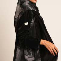 Abaya Maxi Élégante en Laine, Grande Taille, Modèle Décontracté et Modeste, Nouvelle Collection de Créateur de Mode de Dubaï, Transparente à l'Avant, Idéale pour l'Aïd et le Ramadan, Printemps