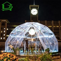 Tente Dôme Géodésique Étoile en PVC Transparent Clair de 2,9 m, Imperméable et d'Extérieur, pour Maison de Jardin Transparente ou Igloo