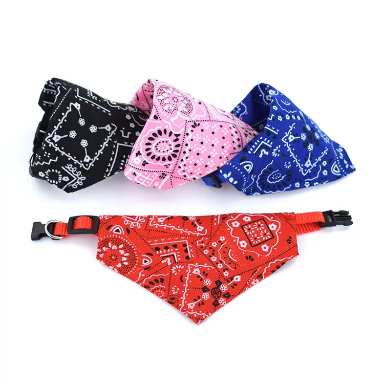 pet939 Small Dog Cat Scarf Cute Adjustable Puppy Bibs Washable With Button Ties Collar Scarf Triangular Bandage Saliva Towel