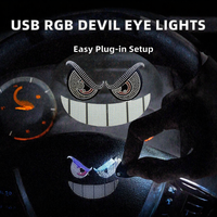 Luz LED RGB Universal para Auto con Efecto Ojo de Diablo, 6V 18W IP65 Impermeable, USB Plug-and-Play, Efecto Llama, para Todos los Vehículos