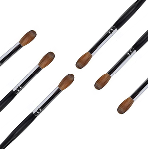 Pinceau à ongles rond en acrylique avec manche en bois, poils Kolinsky, marque privée OEM, pour la conception d'art des ongles, différentes tailles, pinceau de salon pour la peinture acrylique - Product Image 2