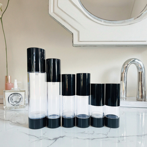 Em estoque 15ml 30ml 50ml 80ml 100ml 120ml Preto para PP Airless Pump Garrafa com bomba Pulverizador para Liquid Cosmetics Lotion Serum - Product Image 1