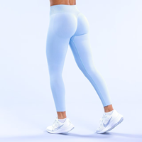Leggings de sport pour femmes à taille haute, sans couture, couleur unie, longueur intégrale, avec logo personnalisé, en Spandex/Nylon