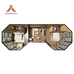 <span class=keywords><strong>Tente</strong></span> de glamping de luxe Kawagebo Kamp (KK) 16 x 6 x 6,85 m en PVDF imperméable avec salle de bain pour complexe hôtelier et hôtel - Product Image 4