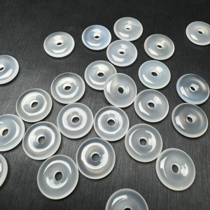 진진 천연 얼음 투명 마노 15mm 평화 버클 펜던트 루즈 비즈 쥬얼리 DIY 팔찌 스페이서 NGTC 인증 - Product Image 4