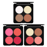 Palette de poudre blush quatre couleurs, mini illuminateur, ensemble de maquillage multi-usages, contouring, bronzage, éclaircissement, blush, tout-en-un Bonna