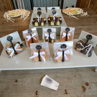 Sacs en Cellophane Plastique Transparent Clair avec Autocollants Faits à la Main pour Biscuits, Gâteaux, Chocolats, Bonbons, Emballage de Boulangerie