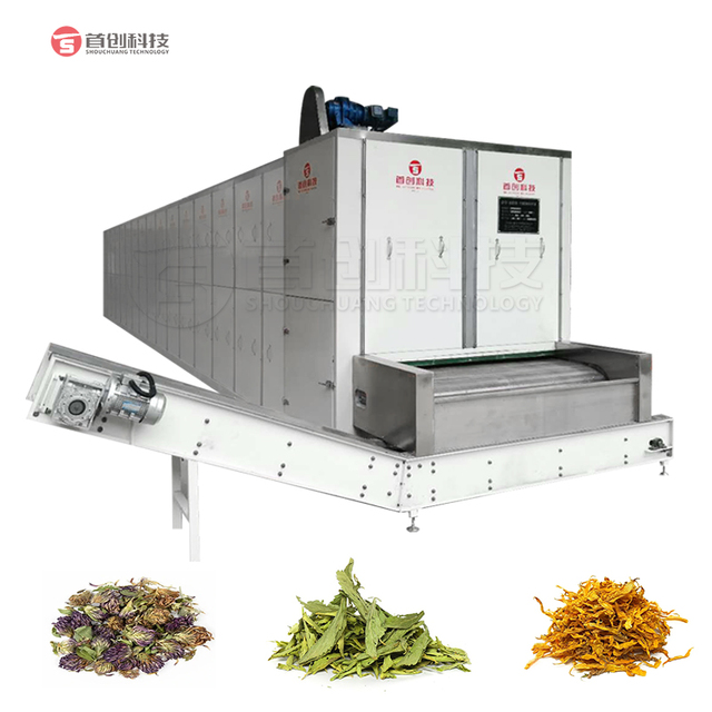 1500kg/h Continuous Mesh Belt Dryer for Flower Herbs Dried Marjoram Stevia Leaf Echinacea Ginger Flower Drying Equipment