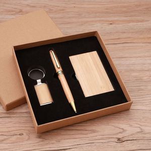 Personalized Wooden <b>Gift</b> <b>Box</b> Set: Premium Pen, Keychain & Business Card Holder - Ideal for Business or Custom Logo Branding - Product Image 4