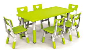 Meubles de garderie modernes et durables de haute qualité pour enfants ensemble de bureau et de chaises en plastique - Product Image 5