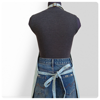 Tablier de chef sans manches style cowboy lavé, design artistique rétro et tendance, réutilisable pour hommes et femmes, cuisine domestique, pâtisserie, lait