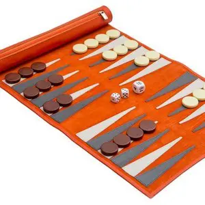 Backgammon portátil para viagens, jogos de festa para adultos, de couro, pvc