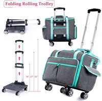 Sac de transport pliable et robuste pour machine à coudre, personnalisé en usine, entièrement ouvrable, avec roulettes, fermeture éclair et compartiment amovible pour broderie