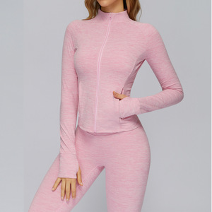 Chaqueta con Cierre, Ropa Deportiva Moderna para Gimnasio y Yoga, Corte Holgado, Manga Larga, Poliéster, Ropa para Fitness y Yoga - Product Image 4