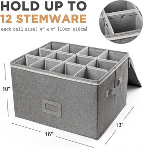 Scatola di immagazzinaggio dell'organizzatore del flauto del calice del bicchiere di vino pieghevole doemstic - Product Image 2