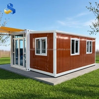 Maison conteneur extensible de 40 pieds à prix d'usine, 3 chambres, villa préfabriquée portable en acier, hôtel en panneaux sandwich
