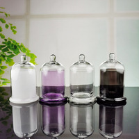 Ventes en gros de coupes à bougies en verre avec couvercle transparent en verre