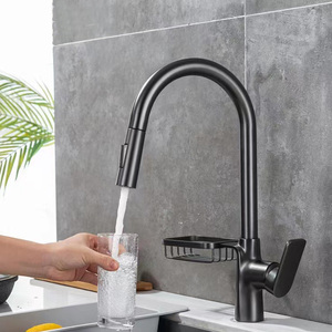 Nouvelle arrivée : Robinet de cuisine extractible en laiton avec eau chaude et froide et panier de séchage - Product Image 1