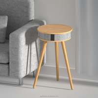 Chargeur sans fil pour décor à la maison Table basse de salon intelligente en bois Haut-parleur Bluetooth