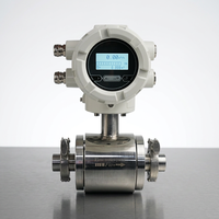 Débitmètre électromagnétique sanitaire en acier inoxydable avec raccord Tri-Clamp, affichage numérique LCD, totalisateur de débit pour ligne de process alimentaire