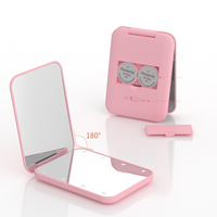 Miroir de table de beauté de voyage pliable avec logo personnalisé miroirs lumineux à led carré petit mini miroir de poche pour maquillage