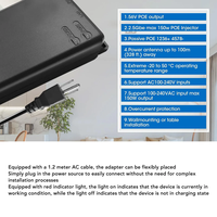Adaptateur injecteur PoE++ GigE 150W pour Internet par satellite Starlink, 2,5 Gbps, 2500 Mbps, adaptateur d'alimentation PoE pour Starlink Gen3 V4