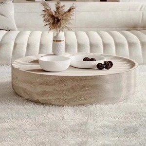 Table basse ronde moderne en ciment beige Ventes directes d'usine de meubles de maison de haute qualité - Product Image 5