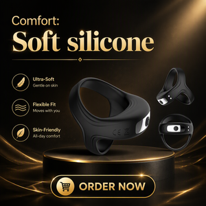 <span class=keywords><strong>Anello</strong></span> <span class=keywords><strong>Vibrante</strong></span> Triangolare per Pene con 10 Modalità, Silicone Morbido, Luce LED, Ricaricabile USB, Giocattolo Sessuale per Adulti e Coppie - Product Image 2